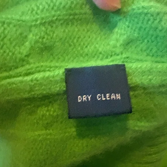 Polo Ralph Lauren Vintage 100% Cashmere Cable Knit Sweater Men Lime Green XL - Picture 5 of 5